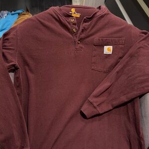 Gently used Carhartt Men's L Maroon Long Sleeve Shirt